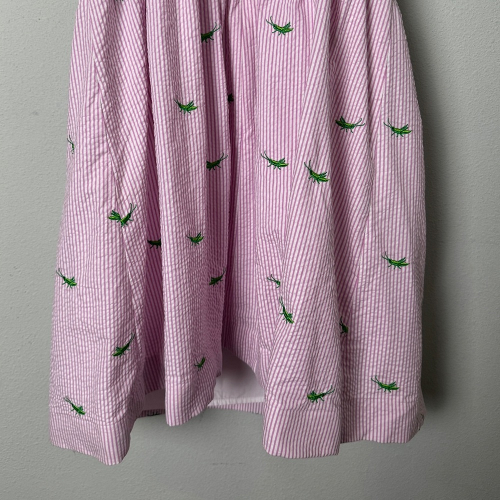 Lilly‎ Pulitzer Seersucker Lottie Dress in Party Hopper Embroidery Twee Size 10 - Picture 8 of 14